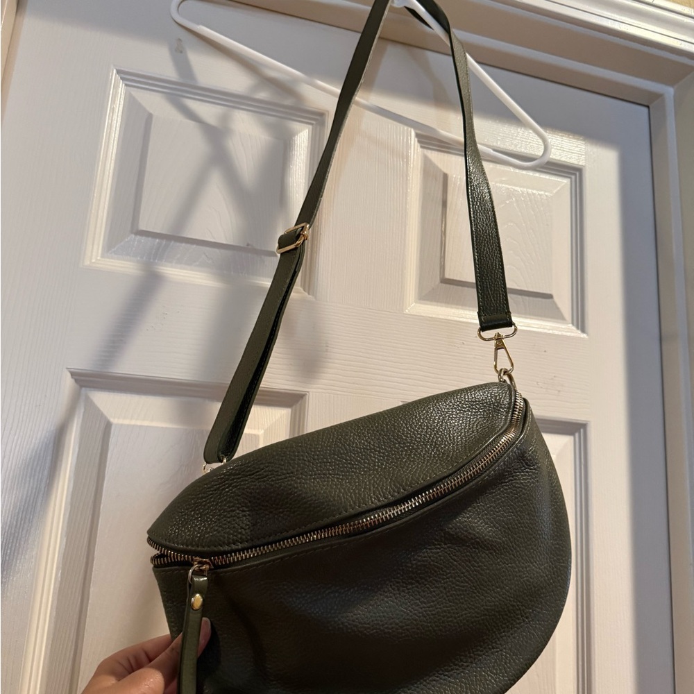 Olive Green Genuine Italian Leather Bag
